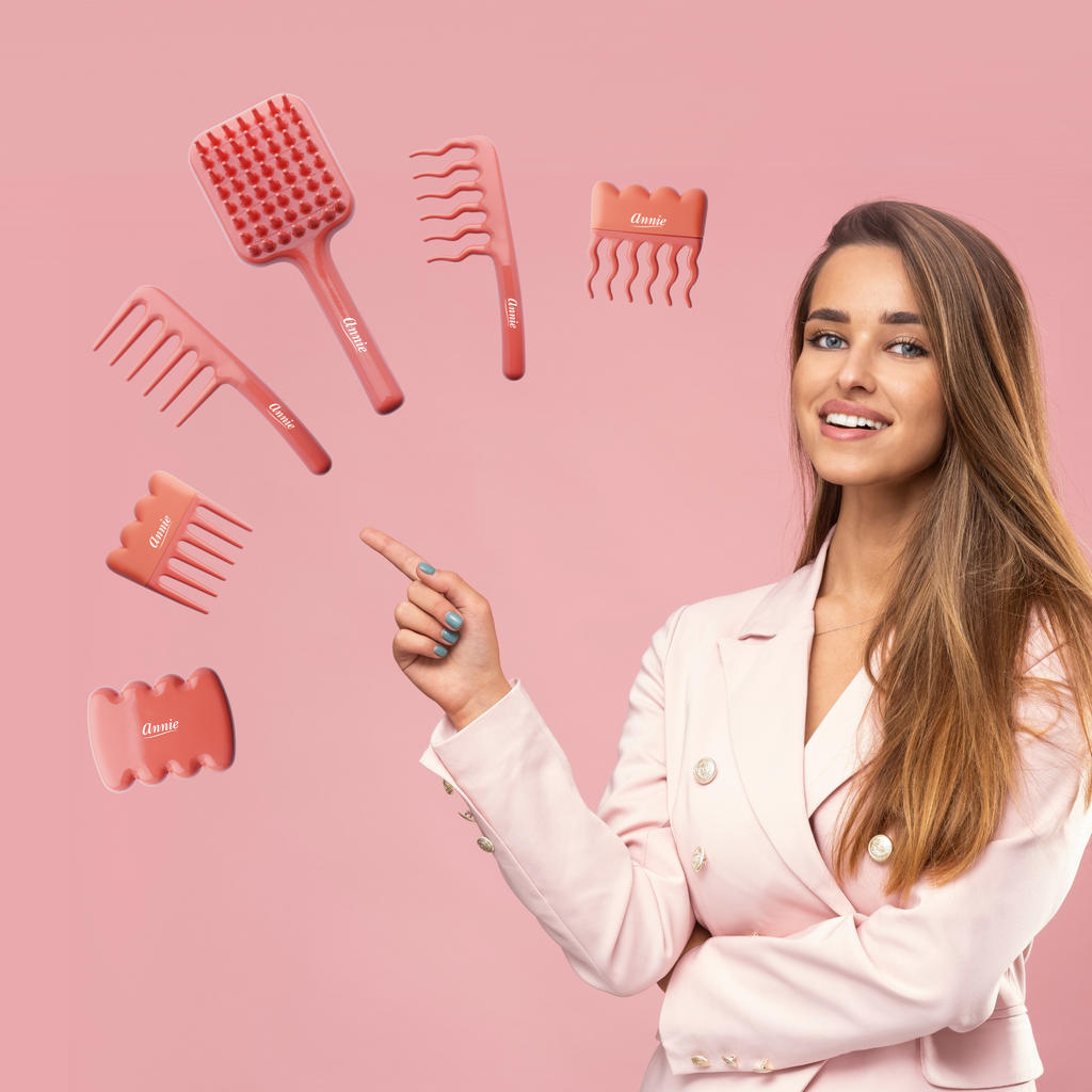 Annie Effortless Detangler Scalp Massage Brush, 1 Count, Orange