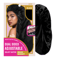 Ms. Remi Dual-Sided Adjustable Satin Braid Bonnet, 1 Count, Black